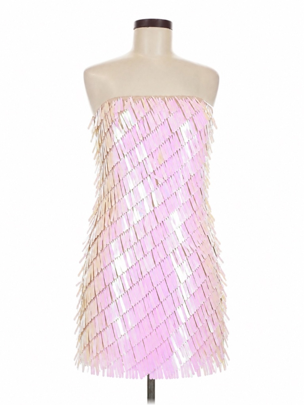 Nasty Gal Pink Sequin Strapless Mini Dress